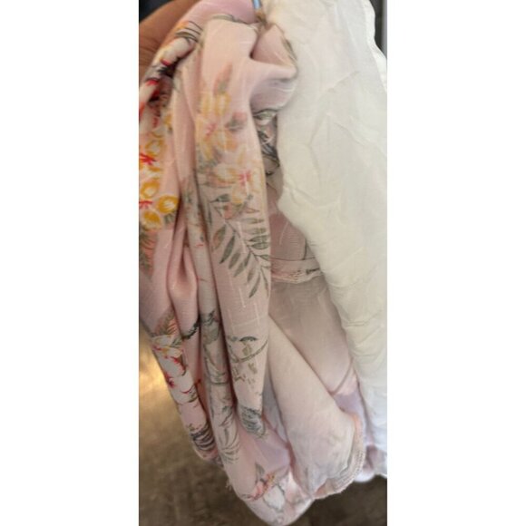 Tribal Femme Womens Pop Over Pink Paradise Cap Sleeve A-Line Midi Dress Sz L - Picture 12 of 15